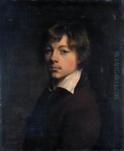 Portrait Of The Artist, In A Brown Jacket With A Black Collar