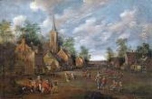 Piccolo Villaggio Animato Con Una Chiesa