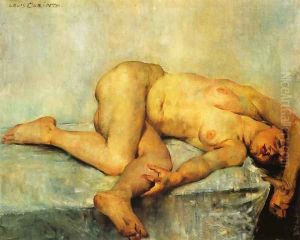 Reclining Female Nude by Lovis (Franz Heinrich Louis) Corinth