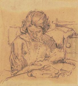 A Woman Sewing