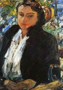Portrait of Charlotte Berene-Corinth in a Green Velvet Jacket Portrait of Charlotte Berene-Corinth in a Green Velvet Jacket