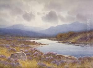 River Landscape With Distant Mountains by George, Captain Drummond-Fish
