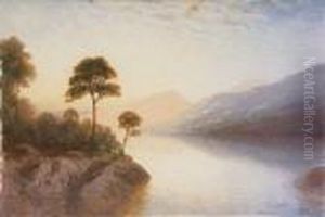 Lake And Mountain Landscape by George, Captain Drummond-Fish