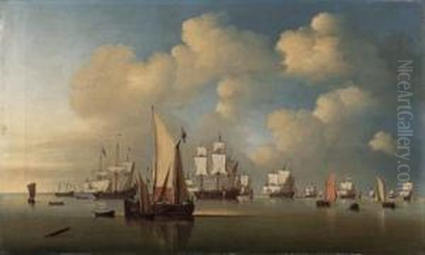 English And Dutch Men-o'war And Other Shipping In A Calm - view 1