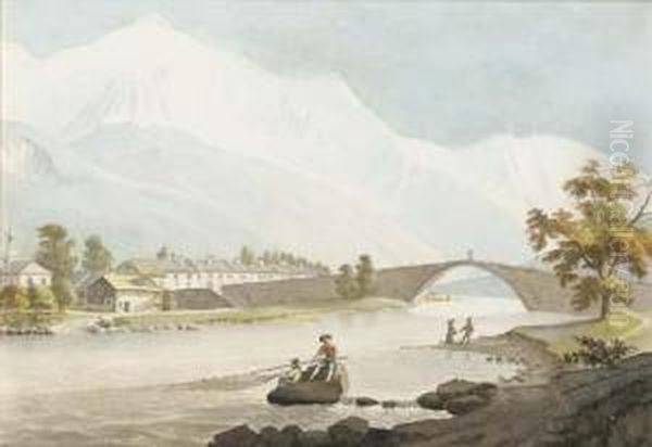 Vue Du Pont Saint-martin, Le Mont-blanc Au Fond - view 1