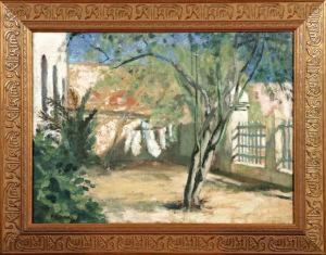 < Cour Ensoleillee Au Maroc >. by Paul Elie Dubois