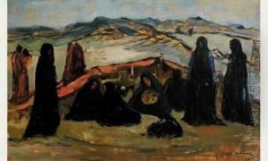 Femmes Au Campement Dans Le Hoggar.
