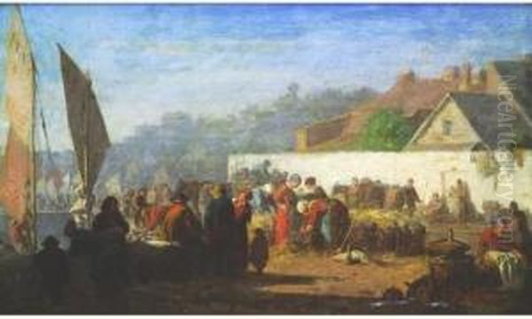 Le Marche A Honfleur, Circa 1865 - view 1