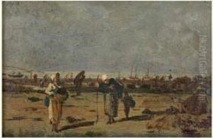 Maree Basse A Honfleur by Louis Alexandre Dubourg