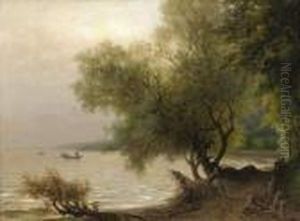 Les Pecheurs Sur Le Lac by Nikolai Nikanorovich Dubovsky