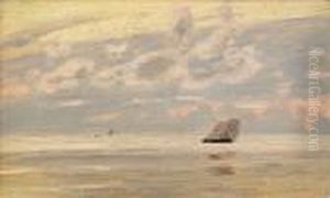 Sailing Boat At Dusk by Nikolai Nikanorovich Dubovsky