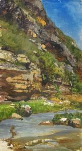 Study Of A Mountainside by Nikolai Nikanorovich Dubovsky