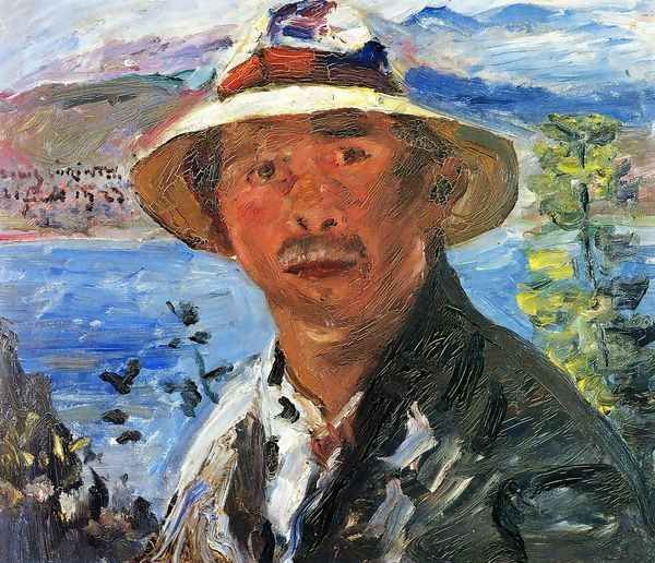 Self Portrait with Straw Hat - view 1