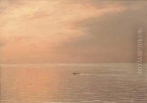 A Rowing Boat At Sunset by Nikolai Nikanorovich Dubovsky