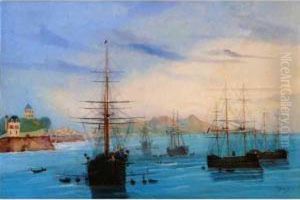La Flotte Francaise Dans La Rade De Marseille.