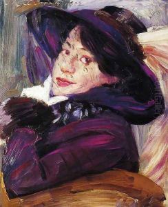 Portrait of a Woman in a Purple Hat