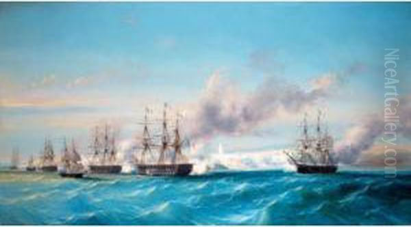 The French Naval Bombardment Of Mogador, Morocco, 15th August 1844 - view 1