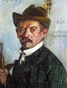 Self Portrait in a Tyrolean Hat by Lovis (Franz Heinrich Louis) Corinth