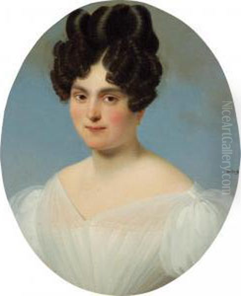 Portrait De Jeune Femme [ ; 
Portrait Of A Young Woman ; Oil On Canvas Signed ; In A Painted Oval ; 
It Will Be Included In The Catalogue Raisonne Being Prepared By Mr 
Emmanuel Breon] - view 1