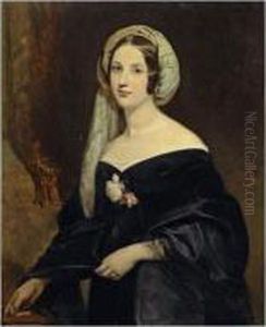 Portrait D' Eleanora-mary Jenkinson, Seconde Duchesse De Montebello by Claude-Marie Dubufe