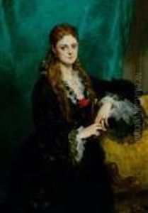 Portrait D'elegante by Edouard Louis Dubufe