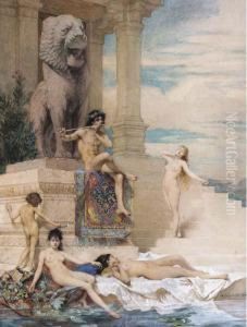 La Flute D'ivoire by Edouard-Marie-Guillaume Dubufe