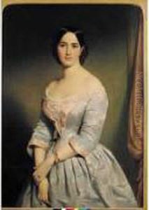 Portrait De Madame Chanton-demeur by Edouard-Marie-Guillaume Dubufe