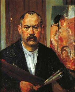 Self Portrait without Collar by Lovis (Franz Heinrich Louis) Corinth