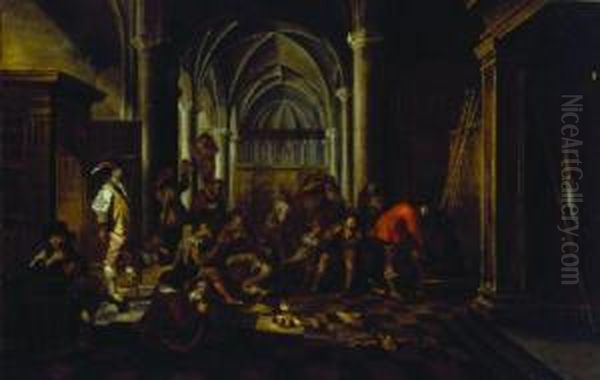 Soldiers And Followers Encamped In A Church - view 1