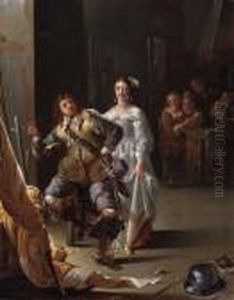 A Kortegaardje: A Woman Flirting With An Ensign In An Inn