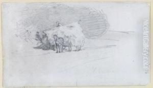 Verso Landschaftsstudie by Eugene Gustav Ducker