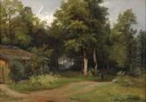 Bewaldete Landschaft Mit Landvolk Und Hutten.