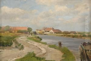 Dorfansicht An Der Ostsee. by Eugene Gustav Ducker