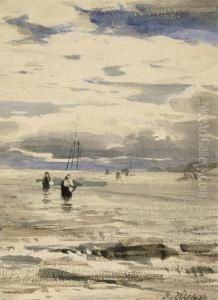 Krevettenfischer Am Ostseestrand by Eugene Gustav Ducker