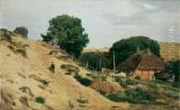 Landschaft Mit Einem Bauernhaus Zwischen Hugeln. - view 1