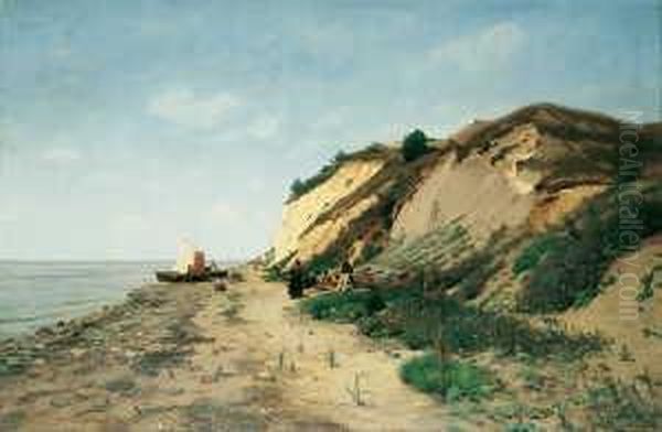 Fischerboote Am Ostseestrand. Ol Auf Leinwand. H 85; B 130 Cm. - view 1