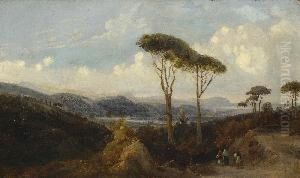 Bauern Auf Dem Weg Uber Dem Lago
D'agnano. by Teodoro Duclere