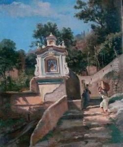 Paesaggio Con Figura by Teodoro Duclere