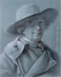 Portrait Of A Man In A Hat, Head And Shoulders