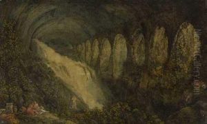 Tivoli - Halle In Der Villa Des Maecenas by Abraham Louis R. Ducros