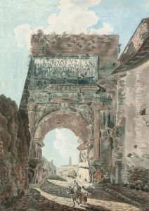 The Arch Of Titus, Rome by Abraham Louis R. Ducros