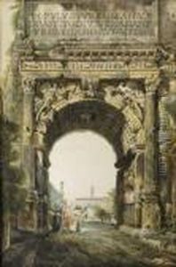 Vue D'un Arc De Triomphe by Abraham Louis R. Ducros