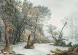 Vue De La Campagne Romaine by Abraham Louis R. Ducros