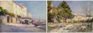 :paire Dhuiles Sur Panneau, Signees Et Datees 1902en Bas A Droite by Edouard Ducros
