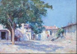 A L'ombre Du Platane by Edouard Ducros