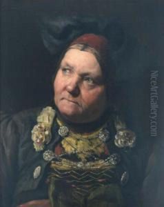 Halbportrat Einer Bauerin In Tracht by Arthur Dudley
