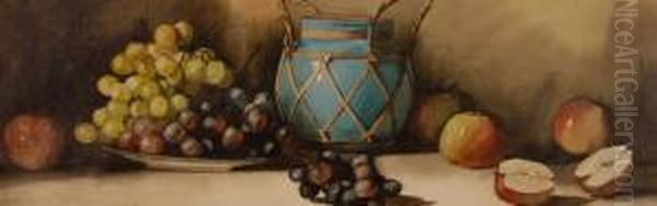 Still Life Study Fruit And China On A Table - view 1