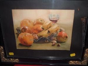 Still Lifeof Apples, Oranges, Bananas And Nuts