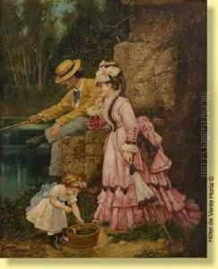 La Journee De Peche by Ernest Ange Duez