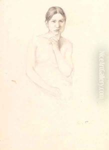 A pensive female nude
